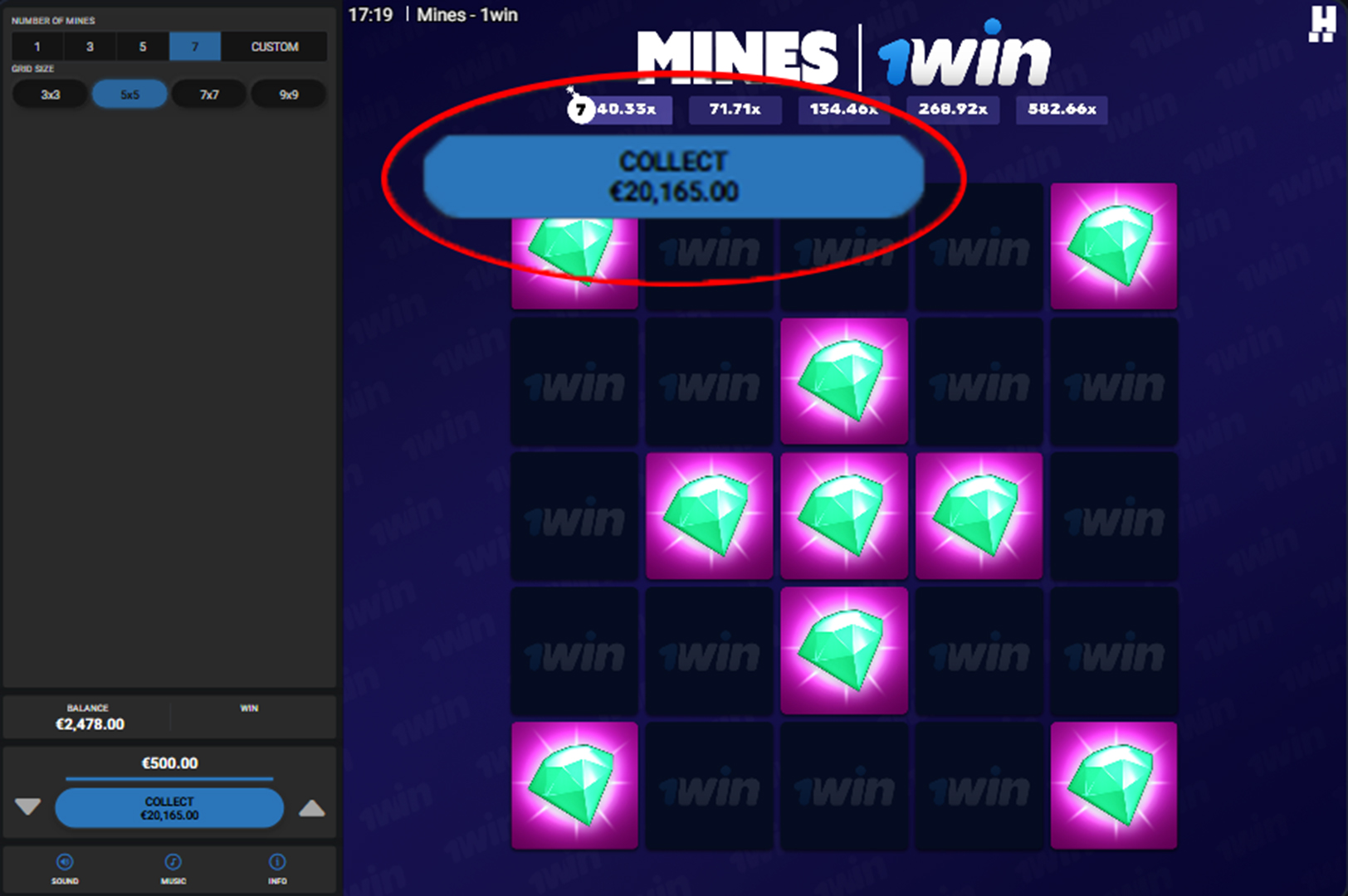 1Win Mines game preview